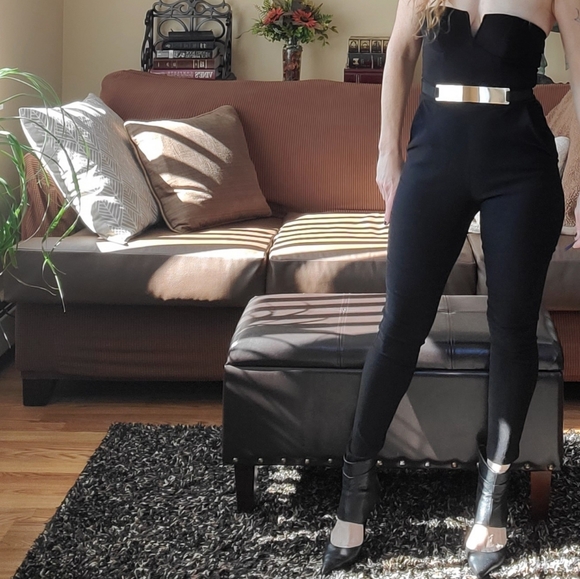 Material Girl Belted Pant Jumpsuit Black - Picture 13 of 14